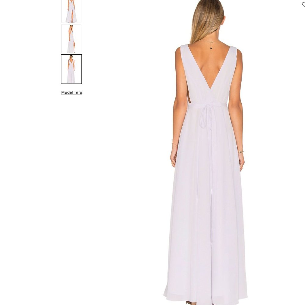 Lovers + Friends lavender purple sleeveless plunging neckline formal prom dress - Picture 4 of 12